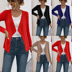 Damen elegante Jerseyjacke mit asymmetrischem Schnitt und subtilem Glanz R&B