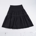 Damen eleganter gestufter Rock mit Spitzendetails R&B