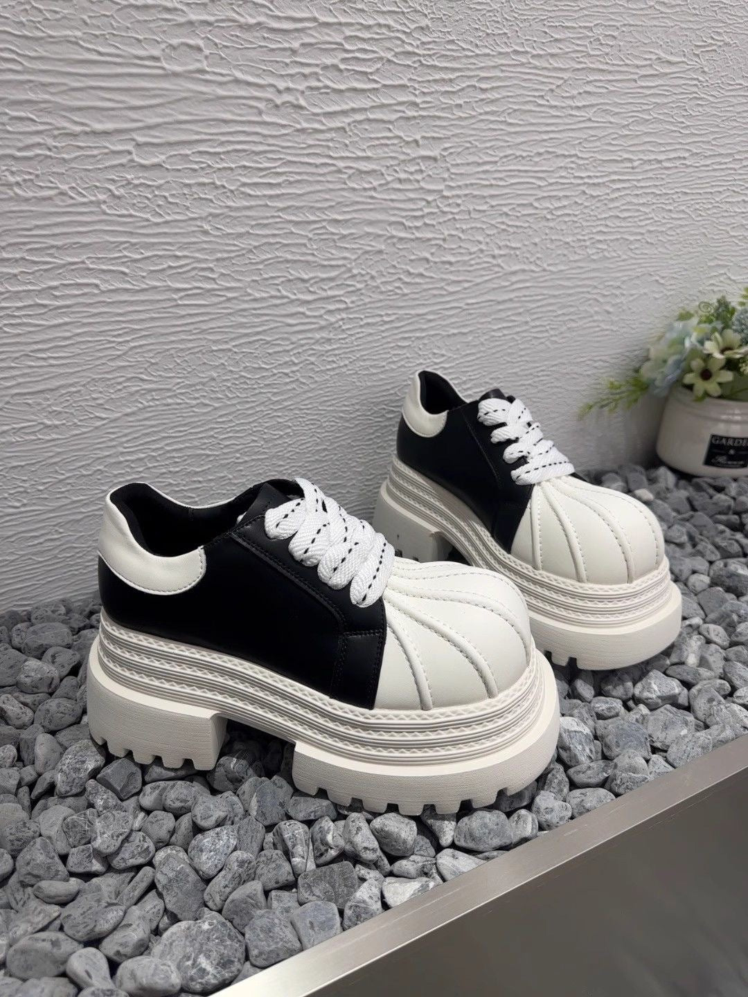 Damen Modische Chunky Sneakers mit robuster Plateau-Sohle R&B