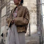Damen Glamouröse Paillettenjacke mit kurzem Schnitt und eleganten Akzenten R&B