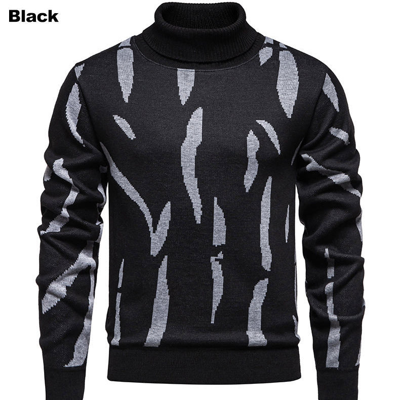 Herren modischer Rollkragenpullover mit auffälligem Muster R&B