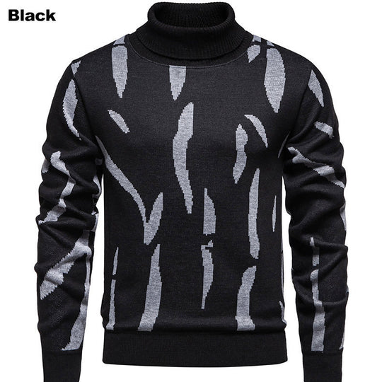 Herren modischer Rollkragenpullover mit auffälligem Muster R&B