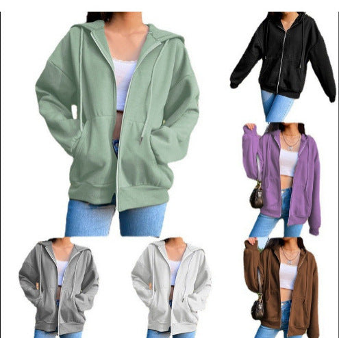 Damen bequeme Kapuzenjacke mit praktischen Taschen und lässigem Schnitt R&B