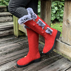 Damen Winterstiefel mit kuscheligem Kunstfellkragen und rutschfester Sohle R&B