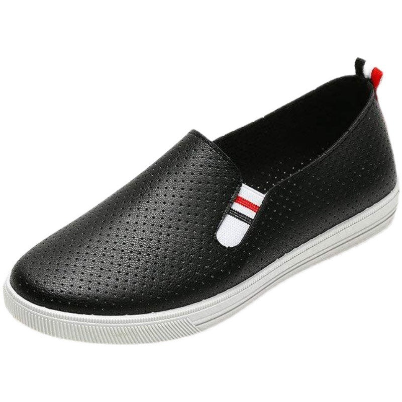 Damen komfortable Slip-On Schuhe mit perforiertem Obermaterial