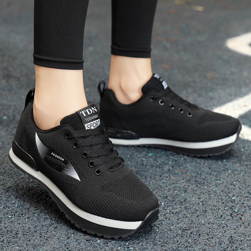 Damen Sportliche Sneakers mit atmungsaktivem Strick-Obermaterial