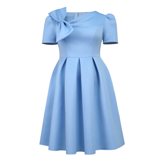 Damen Cocktailkleid mit kunstvollem Schleifenakzent und taillierter Silhouette R&B