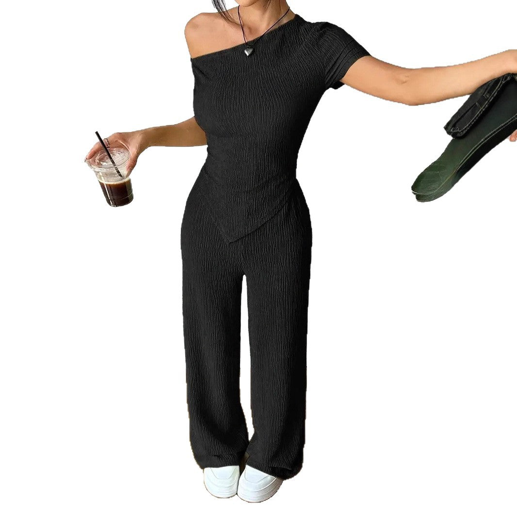Damen Eleganter Jumpsuit mit asymmetrischem Schnitt und Raffungen R&B