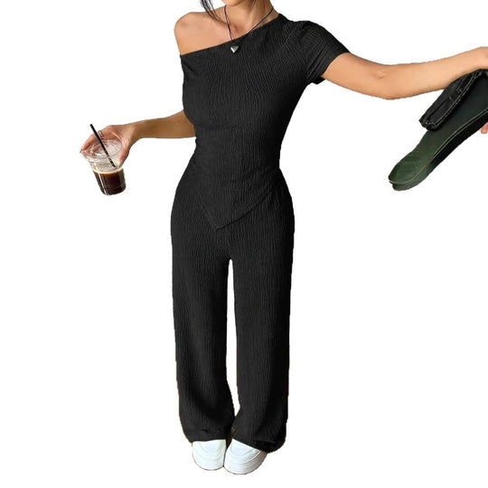 Damen Eleganter Jumpsuit mit asymmetrischem Schnitt und Raffungen R&B