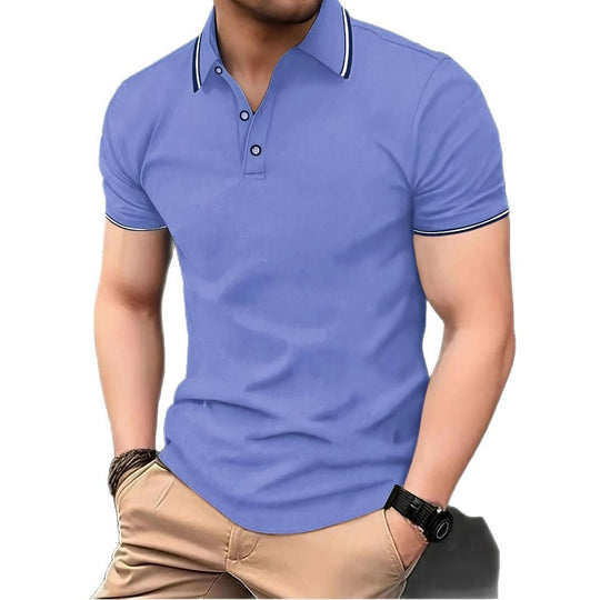 Herren Poloshirt mit modernem Kragen und sportlichem Schnitt R&B