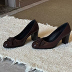Damen Elegante Pumps mit dekorativem Schleifen-Detail