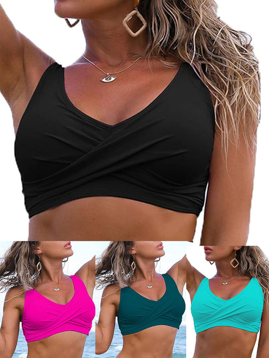 Damen Sportliches Wickel-Bikinioberteil R&B