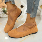 Damen Stylish Ballerinas mit elastischem Kreuzriemen und atmungsaktivem Obermaterial R&B