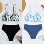 Damen Triangel-Bikini-Set mit modischem Wickeldetail und hochtailliertem Slip R&B