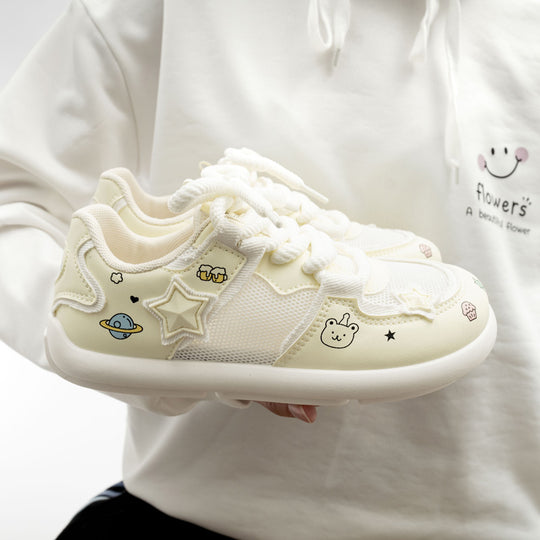 Damen Sneakers mit verspieltem Cartoon-Design und atmungsaktiver Oberfläche R&B