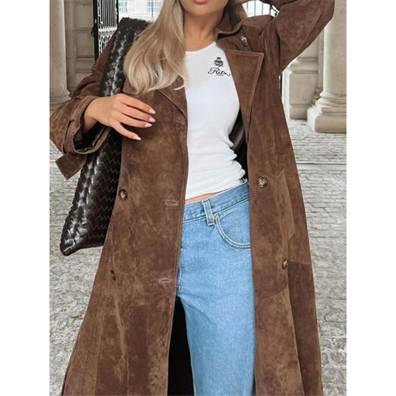 Damen Trenchcoat aus weichem Wildleder R&B