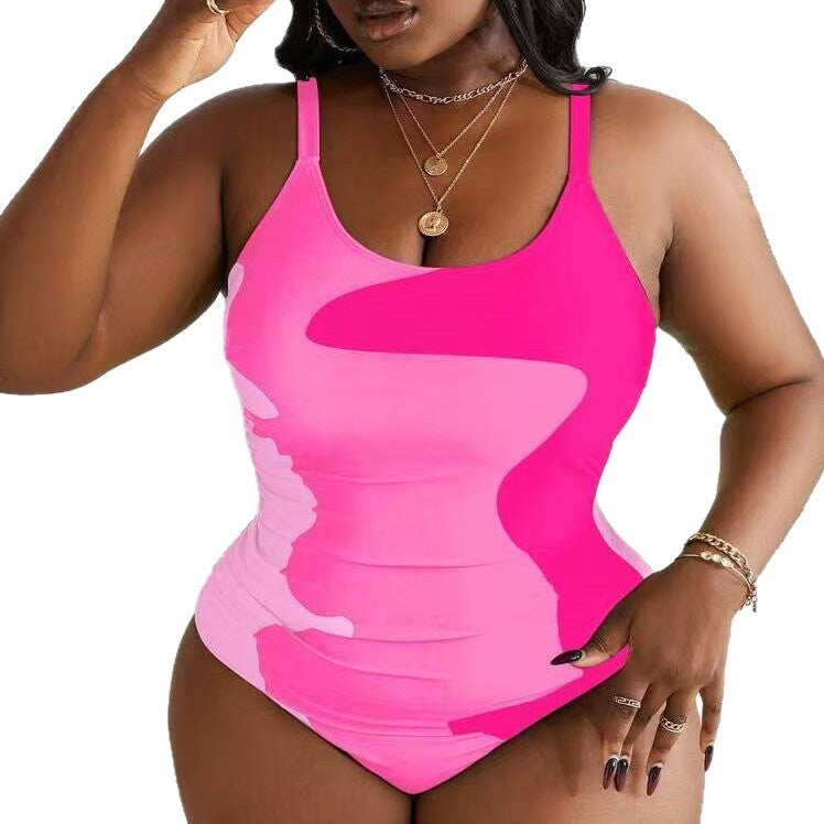 Damen Einteiler Badeanzug mit modernem Camouflage-Design R&B