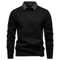 R&B | Herren Strickpullover mit Kontrastkragen