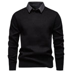 R&B | Herren Strickpullover mit Kontrastkragen
