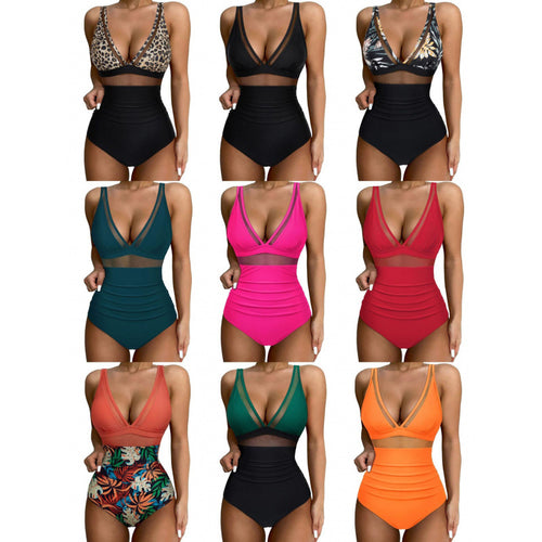 Damen Hochgeschnittener Badeanzug mit modischem Cut-Out R&B