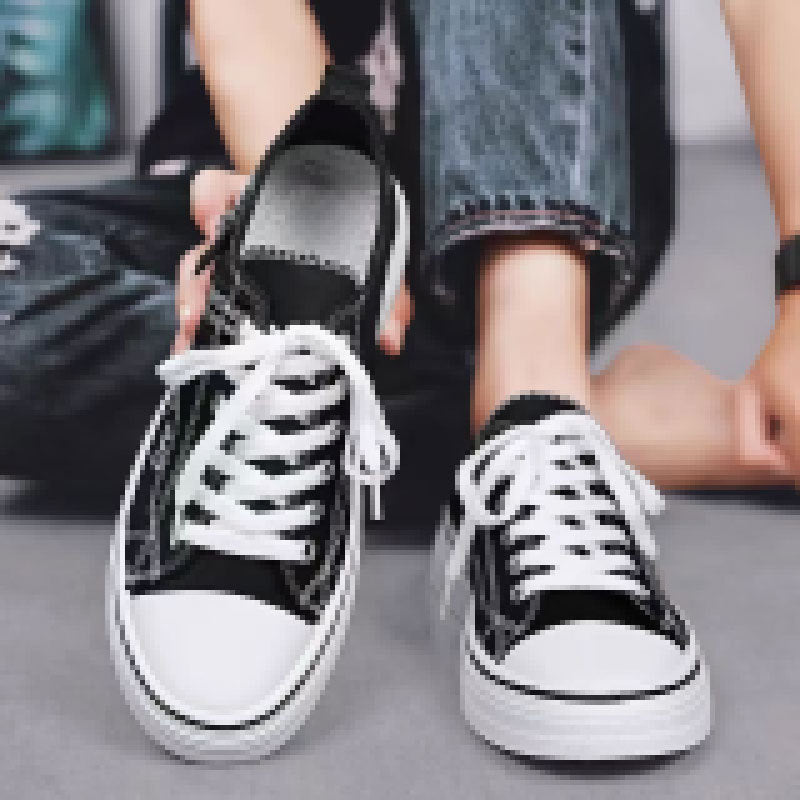 Damen lässige Sneakers aus hochwertigem Denim mit praktischem Reißverschluss R&B