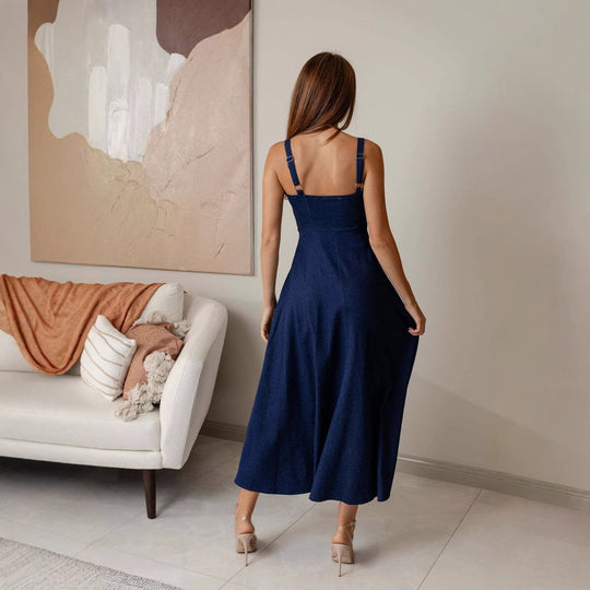 Damen Maxikleid mit schmeichelhaftem Schnitt und dekorativen Rüschendetails R&B