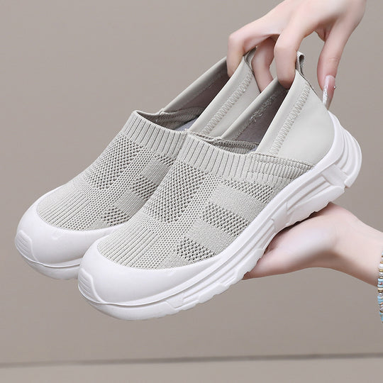 Damen Bequeme Slip-On Sneakers mit rutschfester Sohle und atmungsaktivem Obermaterial R&B