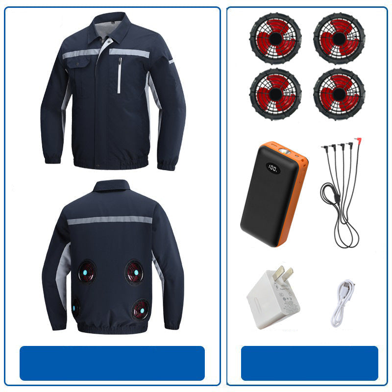 Herren nan atmungsaktive Arbeitsjacke mit integrierten Rückenlüftern und reflektierenden Streifen R&B