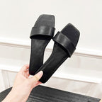 Damen Modische Slides mit breiter Riemenfront R&B