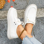 Damen Freizeit-Sneaker mit kunstlederner Optik und rutschfester Sohle R&B