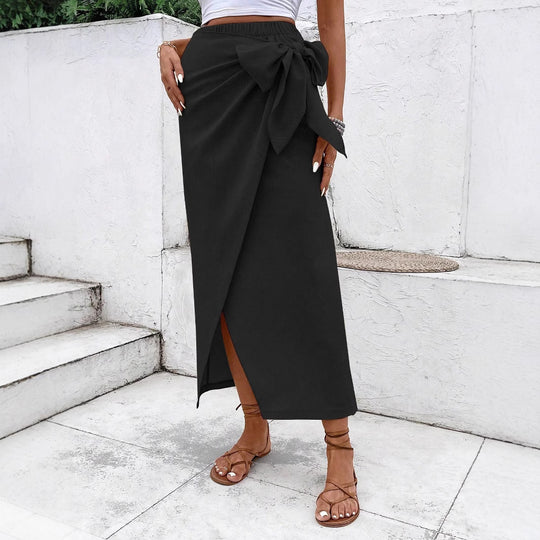 Damen Eleganter Wickelrock mit Schleifendetail R&B