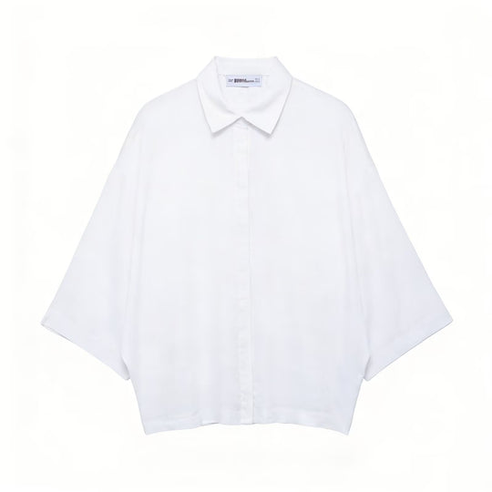 Damen Oversized-Bluse mit modernem Schnitt und praktischen Knopfdetails R&B