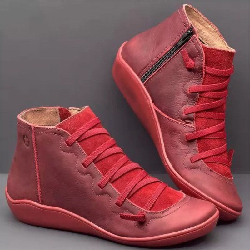 Damen Modische High-Top Sneakers mit robustem Profil und praktischem Reißverschluss EB