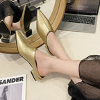 Damen Elegante und modische Mules mit niedrigem Absatz R&B