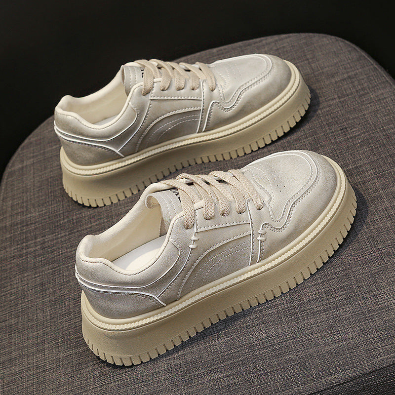 Damen sportliche Sneakers mit dicker, stoßdämpfender Sohle R&B