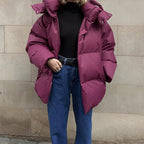 Damen Pufferjacke mit hohem Kragen und seitlichen Eingrifftaschen R&B