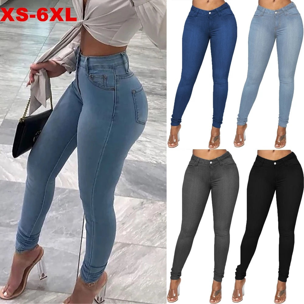 Damen High-Waist Skinny Jeans R&B