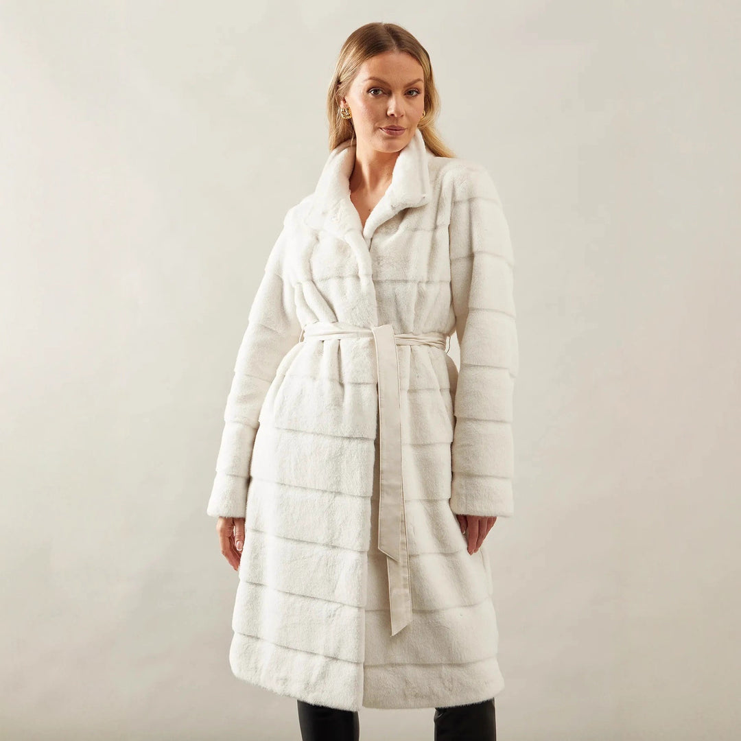 Damen Markante Kuscheljacke mit eingefasstem Gürtel R&B