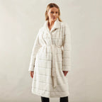 Damen Markante Kuscheljacke mit eingefasstem Gürtel R&B