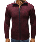Herren Strickjacke mit Stehkragen und praktischen Taschen R&B