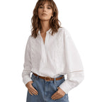 Damen Elegante Bluse mit feinen Stickdetails R&B