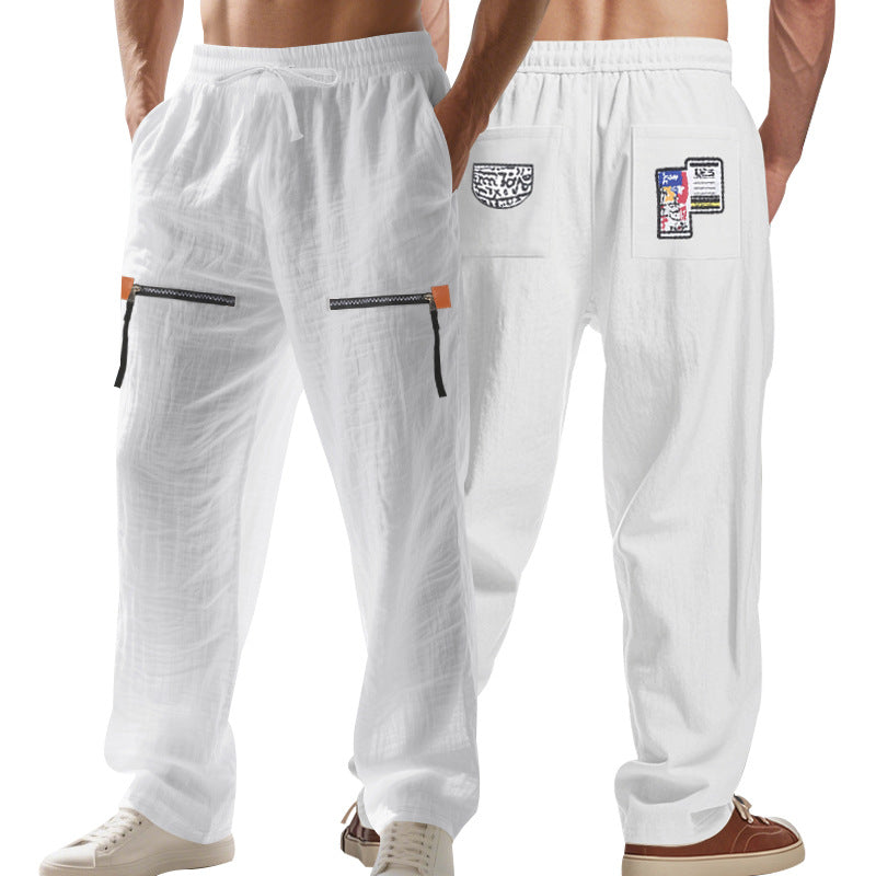 Herren nan lockere Cargo-Hose mit Reißverschlüssen und elastischem Bund R&B
