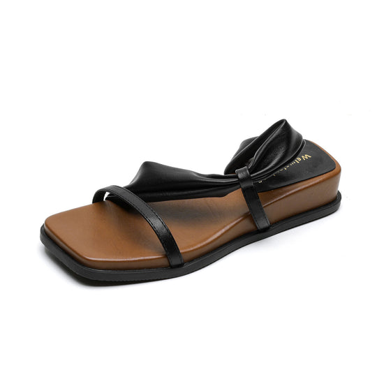 Damen elegante Slide-Sandalen mit modischem Riemendesign und komfortablem Fußbett R&B