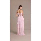 Damen verspieltes Cocktailkleid mit asymmetrischem Saum und Rüschendetails R&B
