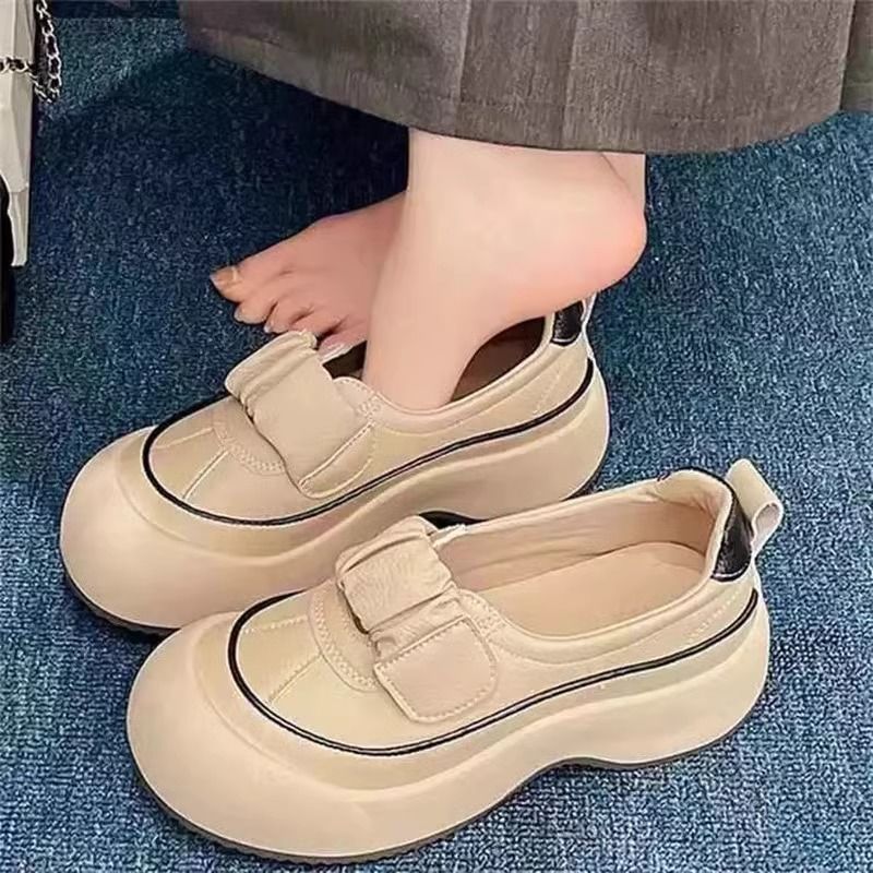 Damen modische Slipper mit extra dicker Sohle und verstellbarem Klettverschluss R&B