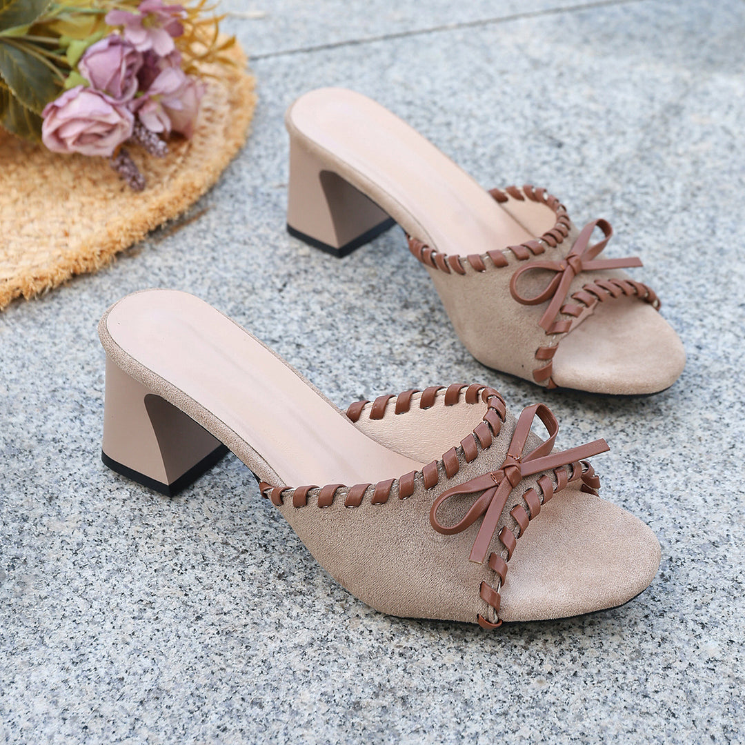 Damen Elegante Sandaletten mit raffiniertem Schleifen-Detail und stylischem Blockabsatz R&B