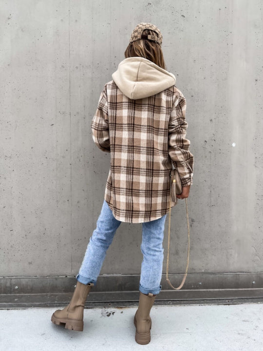 Damen Flanellhemdjacke im Karomuster mit praktischen Taschen und weichem Innenfutter R&B