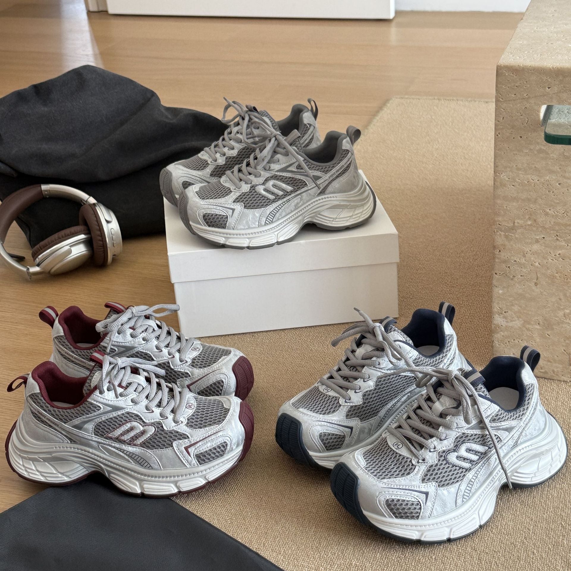 Damen Sportliche Sneaker mit atmungsaktiver Oberflächenstruktur und stoßdämpfendem Komfort
