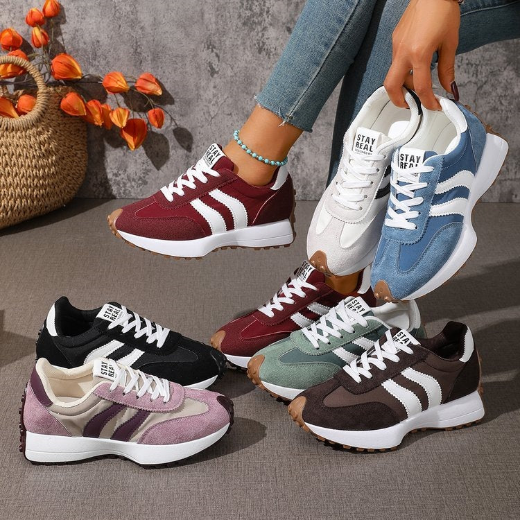 Damen Sportliche Retro Sneakers mit modischem Wildleder-Design R&B
