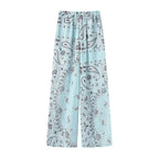 Damen nan weit geschnittene Palazzo-Hose mit Paisley-Print und elastischem Bund R&B